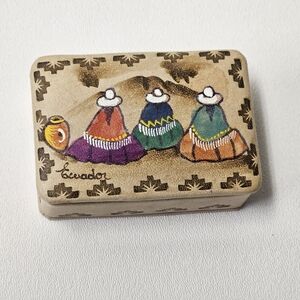Ecuadorian Trinket Box Hand Painted